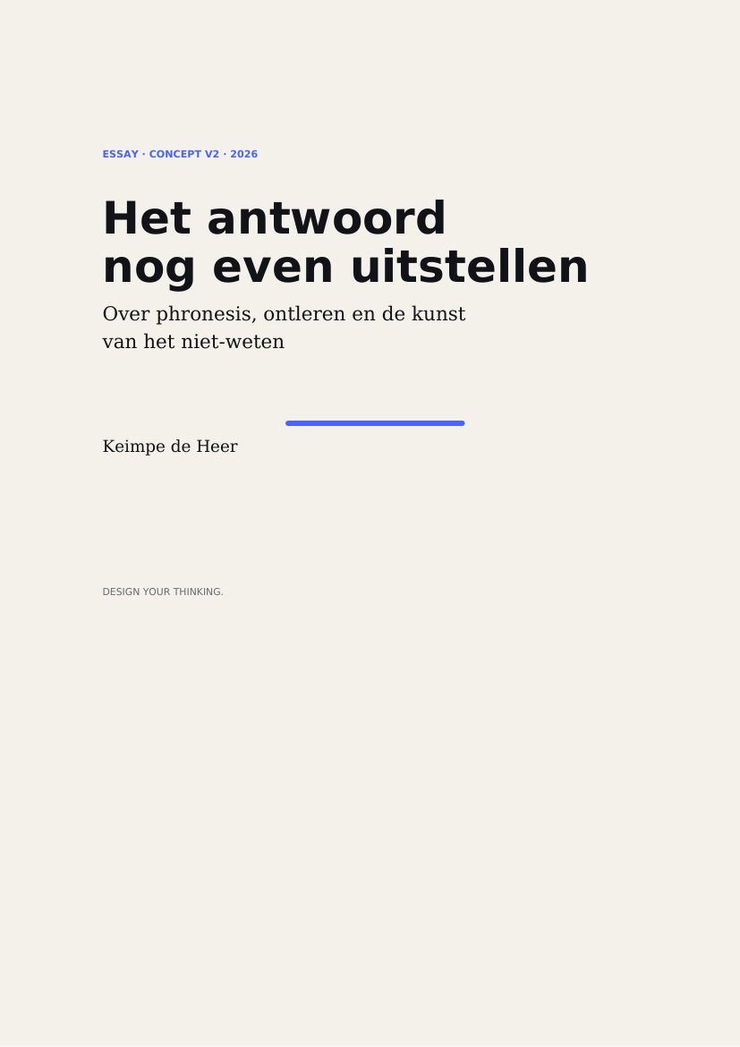 Omslag van Het antwoord nog even uitstellen