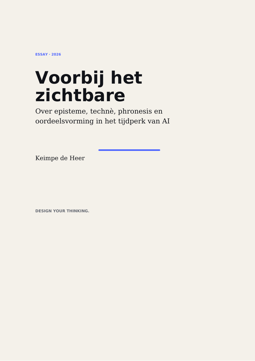 Omslag van het essay Voorbij het zichtbare